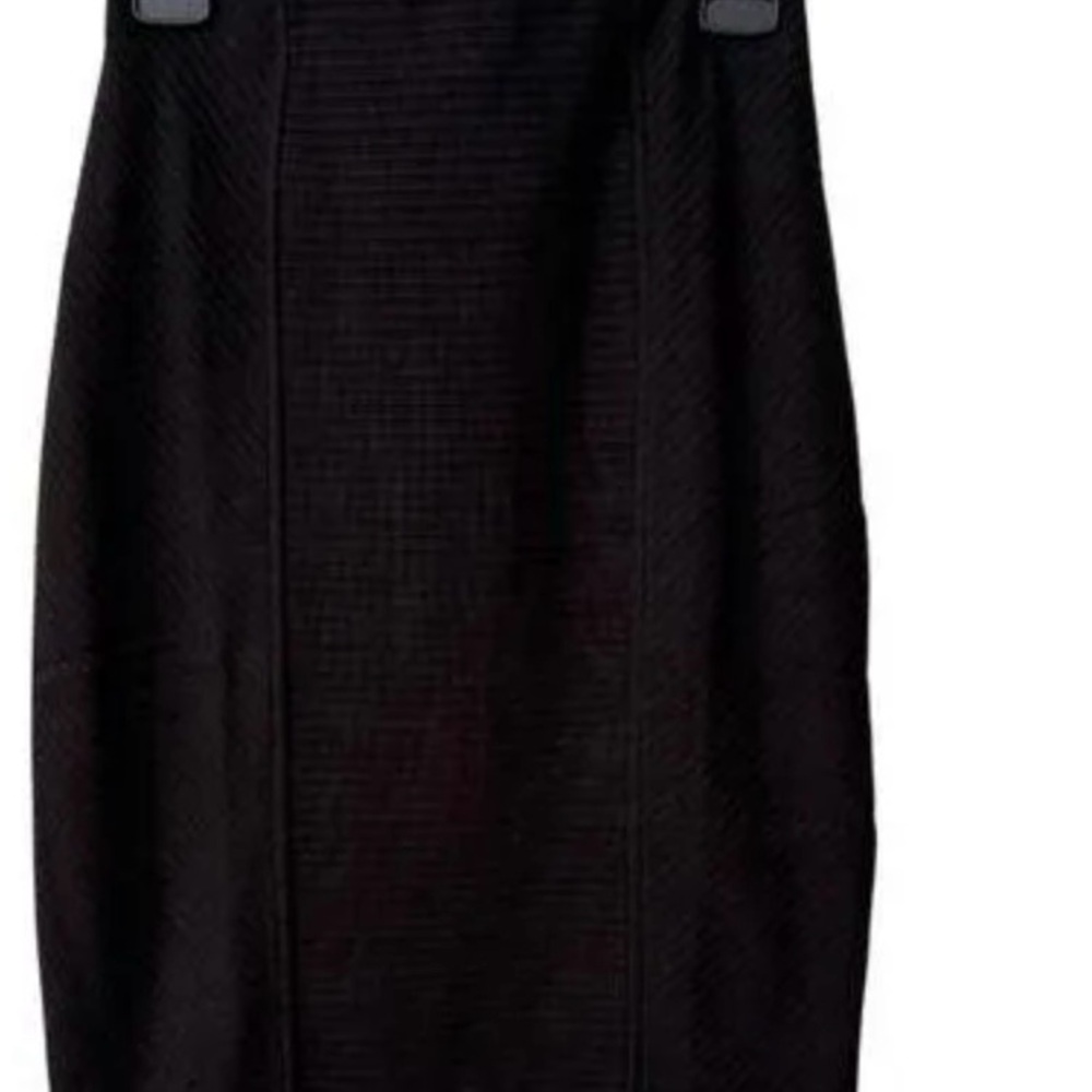 BAND OF THE FREE Renee Ribbed Pencil Skirt Black Pull-On Textured Knit